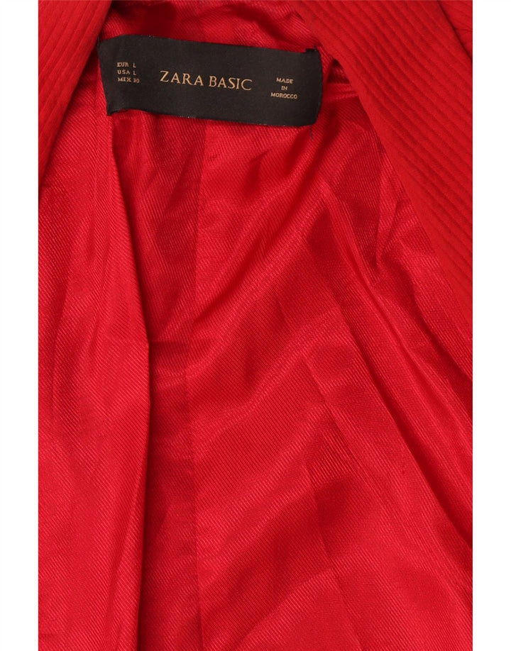 Женский пиджак с открытыми рукавами 3/4 Zara UK 16, большой красный