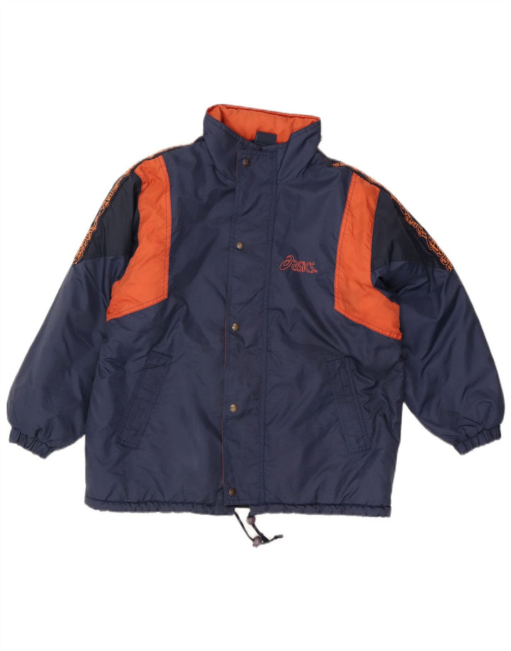 Мужская ветровка с рисунком Asics UK 38, средний темно-синий с цветными блоками