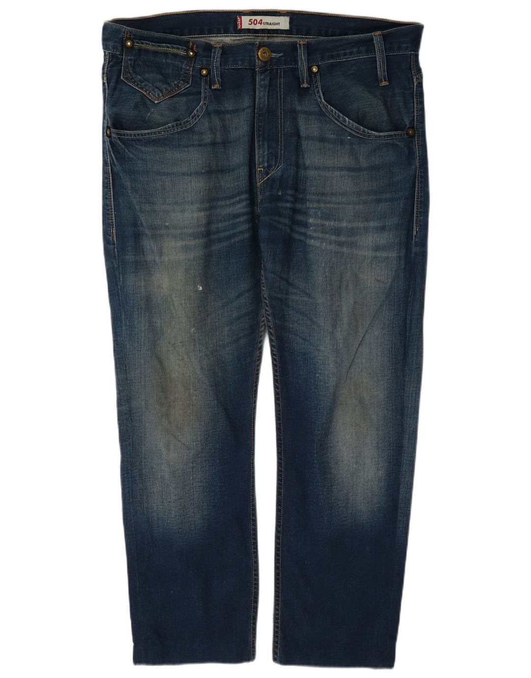 Мужские прямые джинсы Levi's 504 W36 L27 синие, хлопок