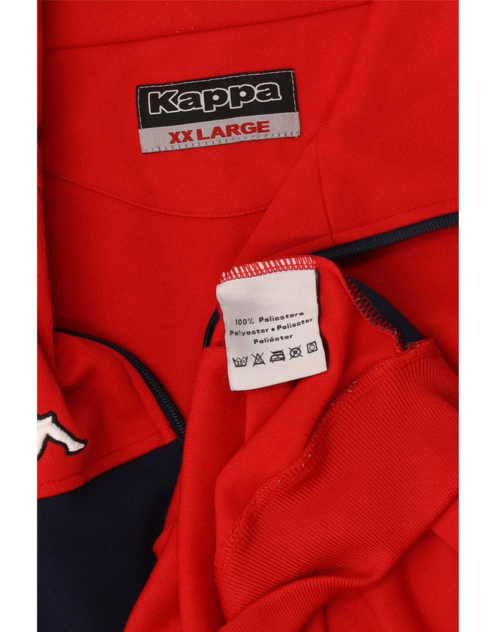 Мужской спортивный костюм Kappa, верхняя куртка 2XL, красный полиэстер с цветными блоками
