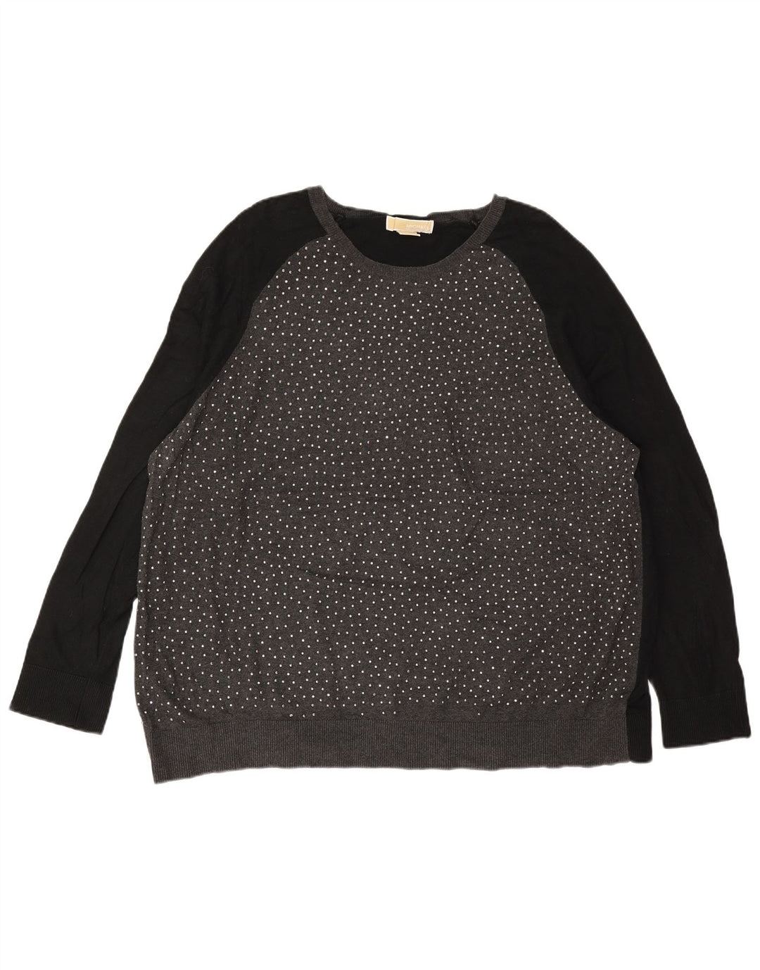 Женский джемпер с вырезом лодочкой MICHAEL KORS UK 22 3XL, серый с цветными блоками