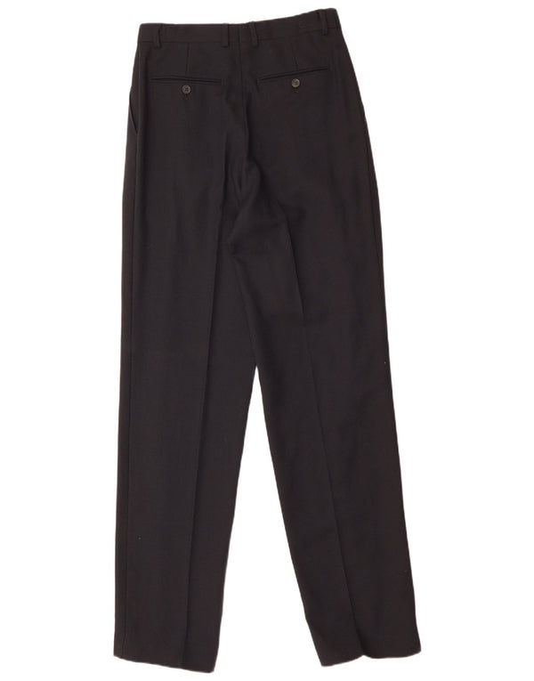 Винтажные мужские прямые костюмные брюки с привязкой W28 L34, черные в тонкую полоску