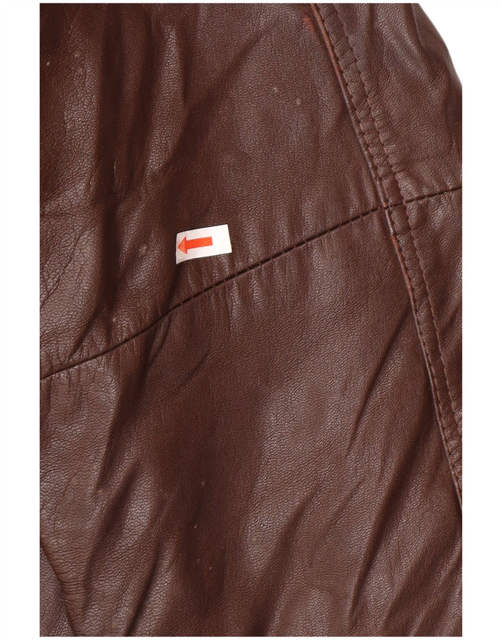 Винтажная мужская кожаная куртка IT 52 XL Коричневая