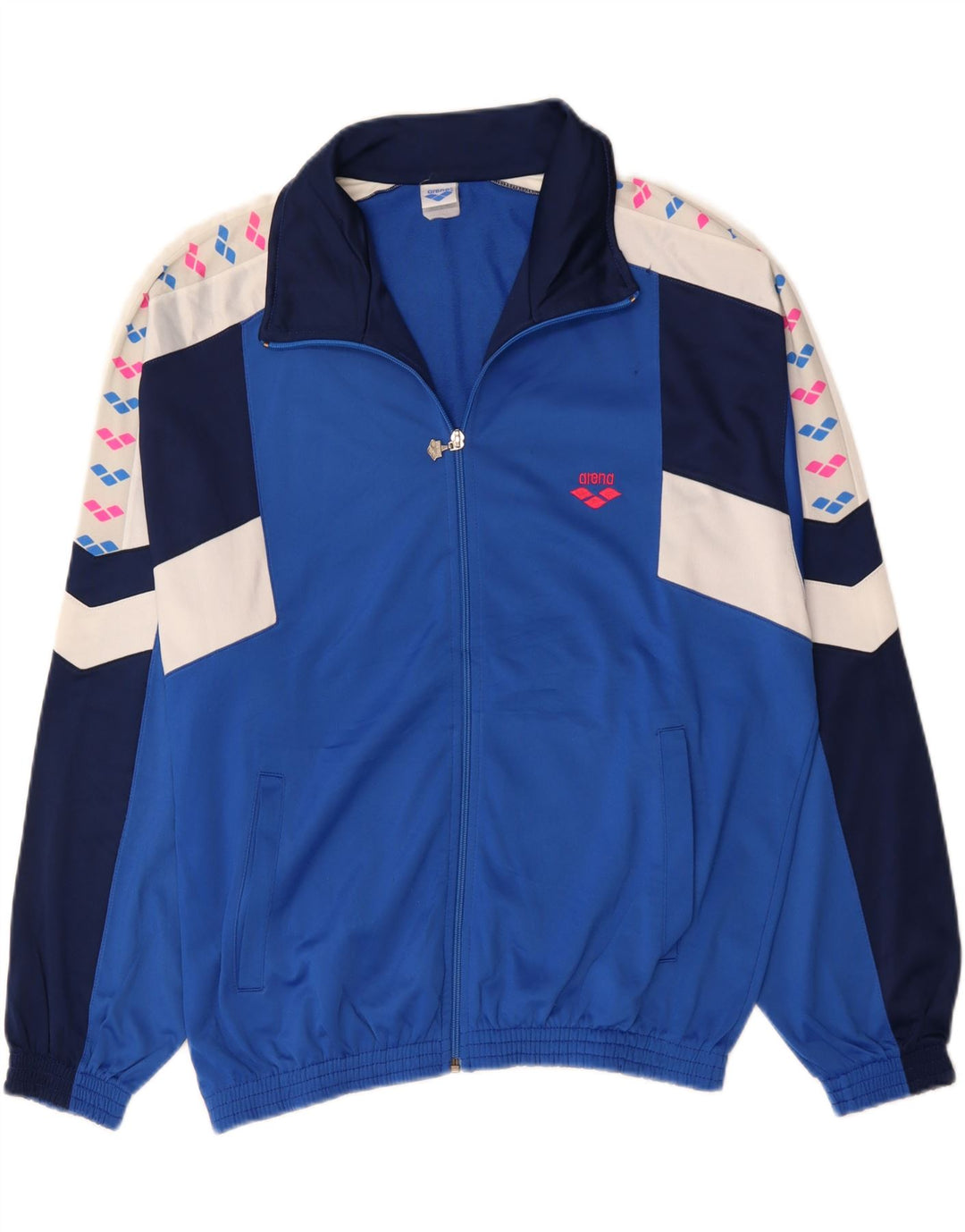 Мужской спортивный костюм ARENA с графическим рисунком, верхняя куртка, большой синий полиэстер с цветными блоками