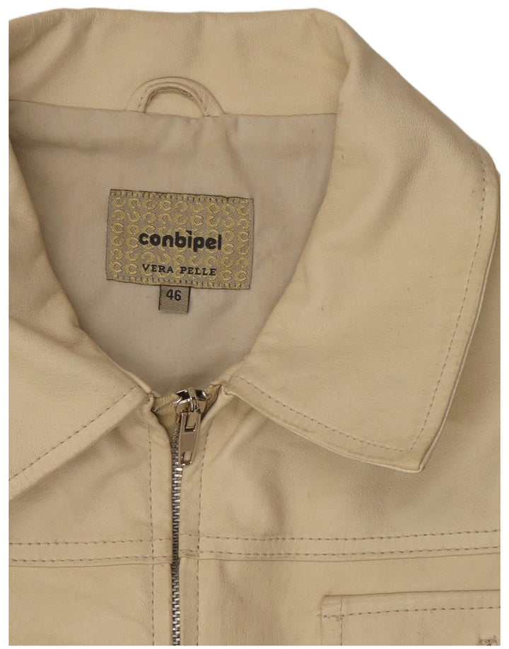 Женская кожаная куртка Conbipel IT 46 Large Off White Leather