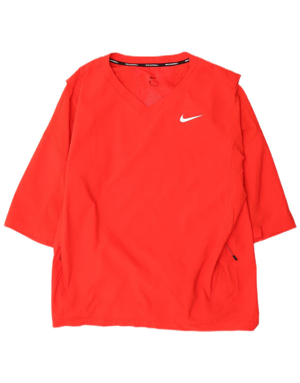 Мужская бейсбольная футболка Nike с рукавом 3/4 XL, красный полиэстер