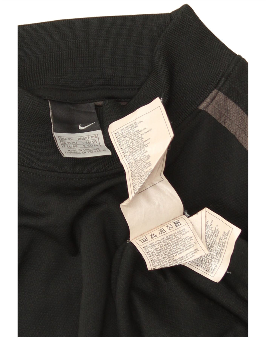 Мужской топ NIKE с длинным рукавом UK 45/47 XL, черный полиэстер с цветными блоками