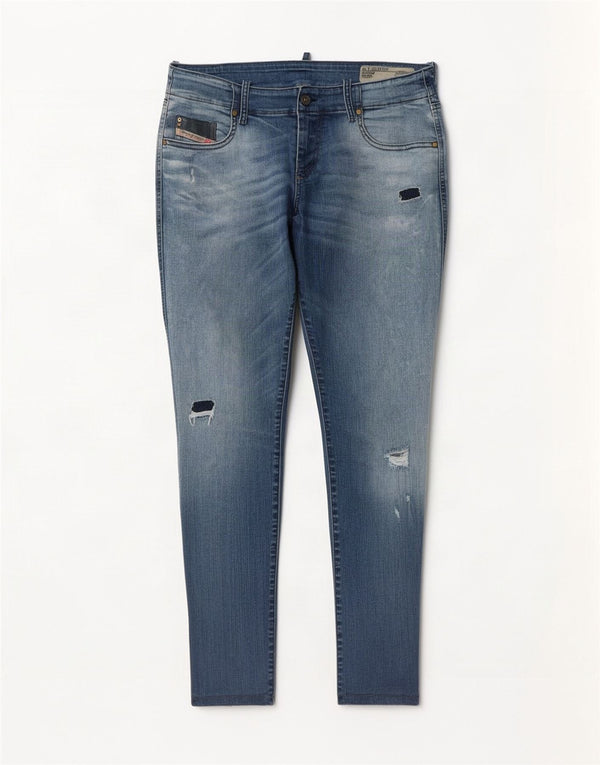Женские супертонкие джинсы скинни Diesel Guppe W32 L32, синий хлопок