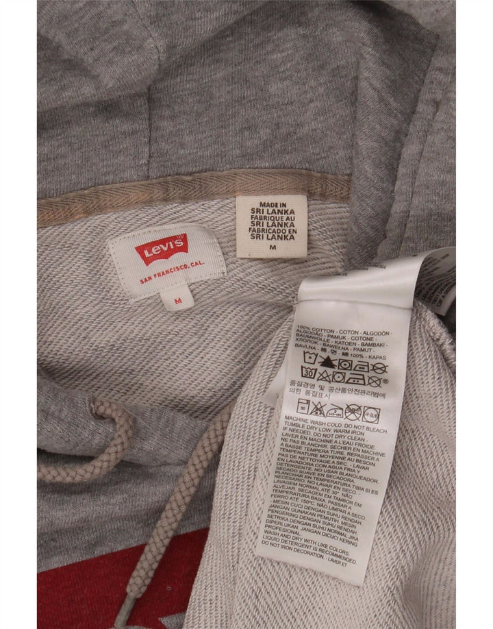 Мужской джемпер с капюшоном LEVI'S, серый, хлопковый, с рисунком