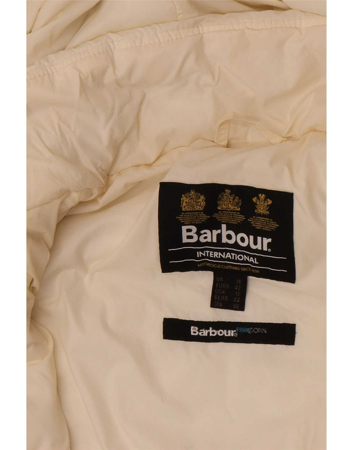 Женская стеганая куртка с капюшоном Barbour UK 16, большая белая