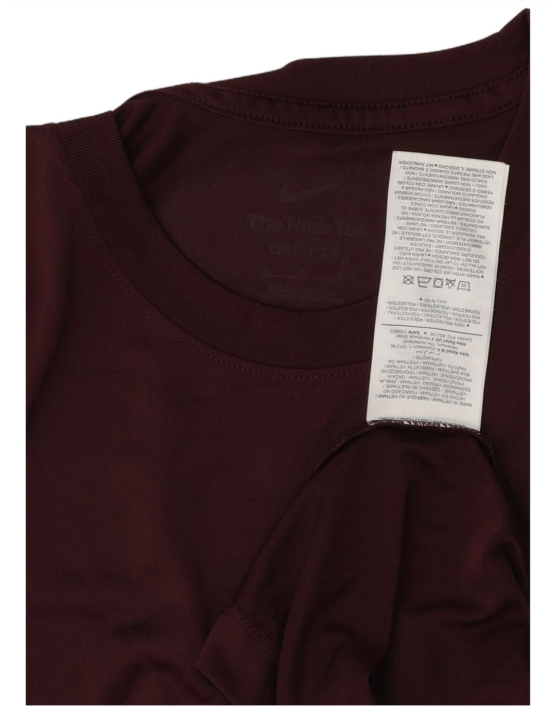 Мужская футболка Nike Dri Fit, большой бордовый полиэстер