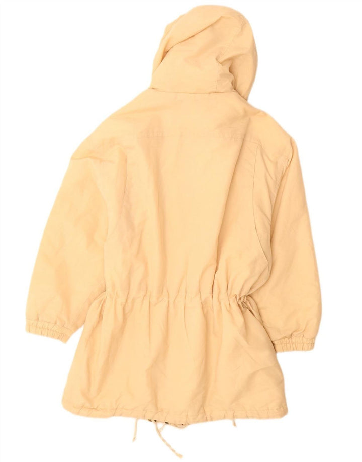 ВИНТАЖНОЕ женское пуховое пальто с капюшоном EU 38, средний бежевый полиэстер