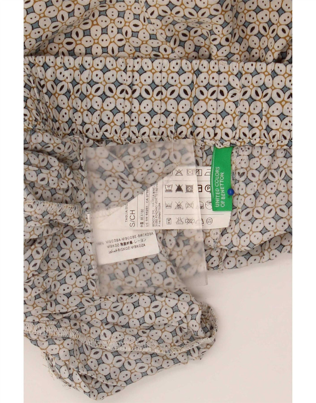 Женские повседневные брюки Benetton, маленькие W30 L29, разноцветные с геометрическим рисунком