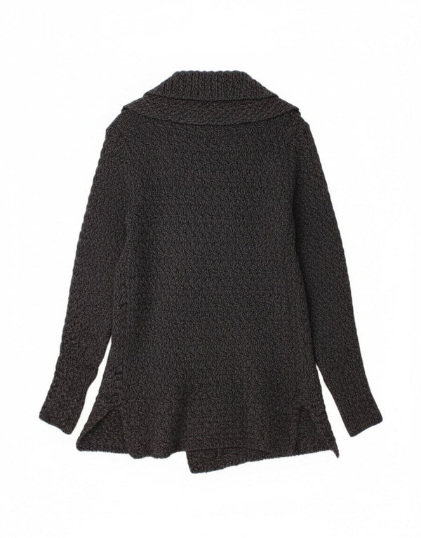 Женский удлиненный открытый кардиган Aran Islands UK 14, большой серый в крапинку