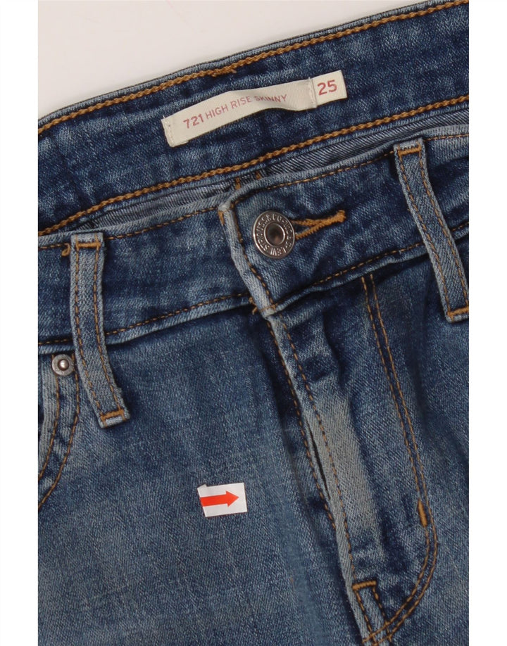 Женские джинсы скинни LEVI'S 721 с высокой посадкой W25 L30 Синие, хлопок