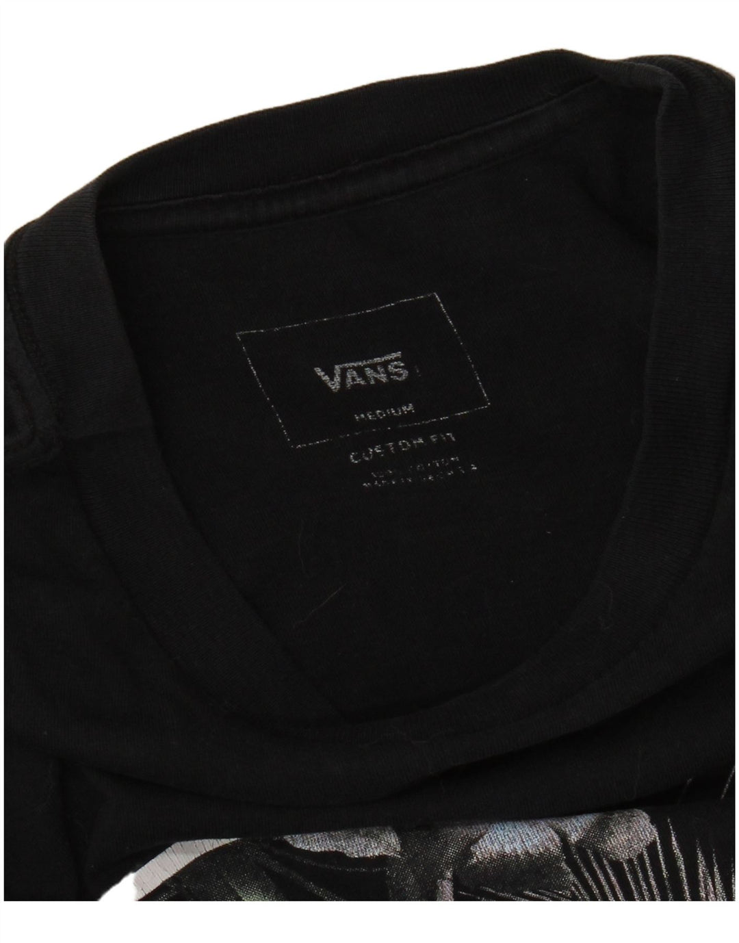 Мужская футболка с рисунком на заказ VANS, верх среднего размера, черный хлопок, хлопок