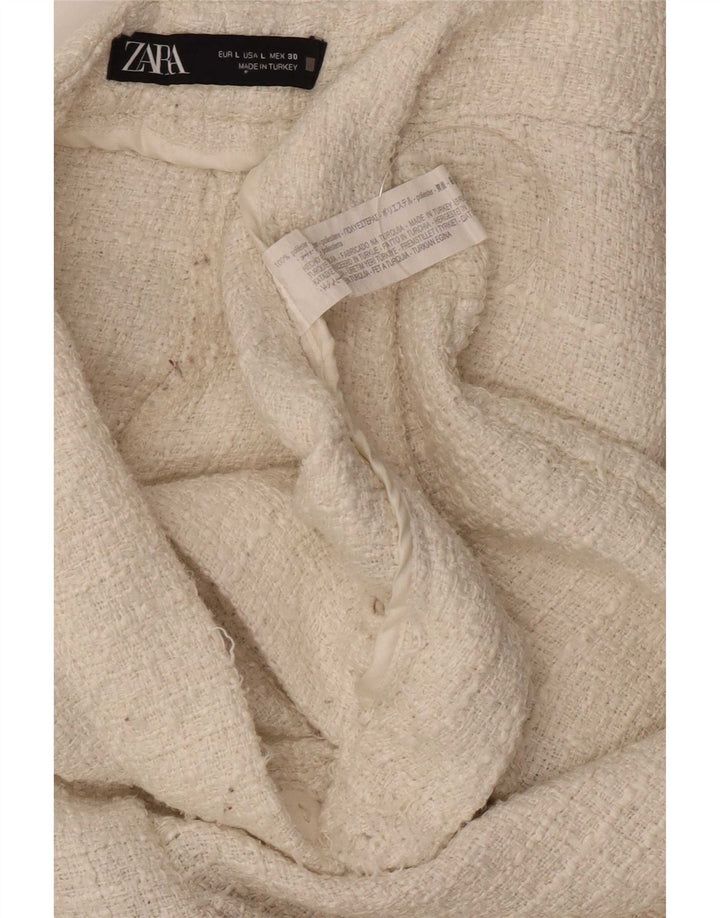 Женские прямые повседневные брюки Zara, большие W30 L31, белый полиэстер