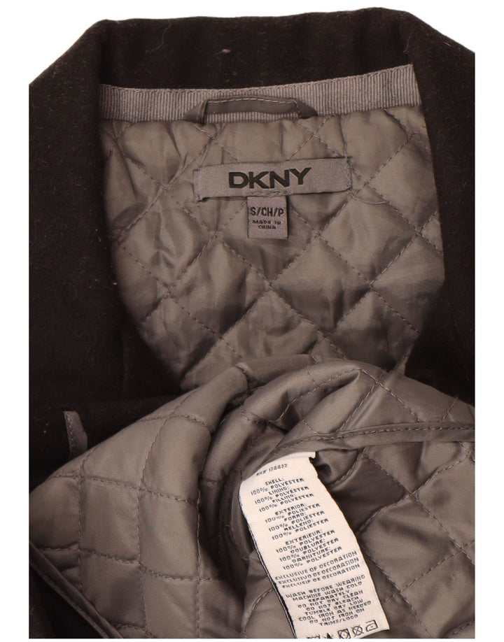 Женское полупальто Dkny UK 10, маленькое черное, полиэстер с цветными блоками