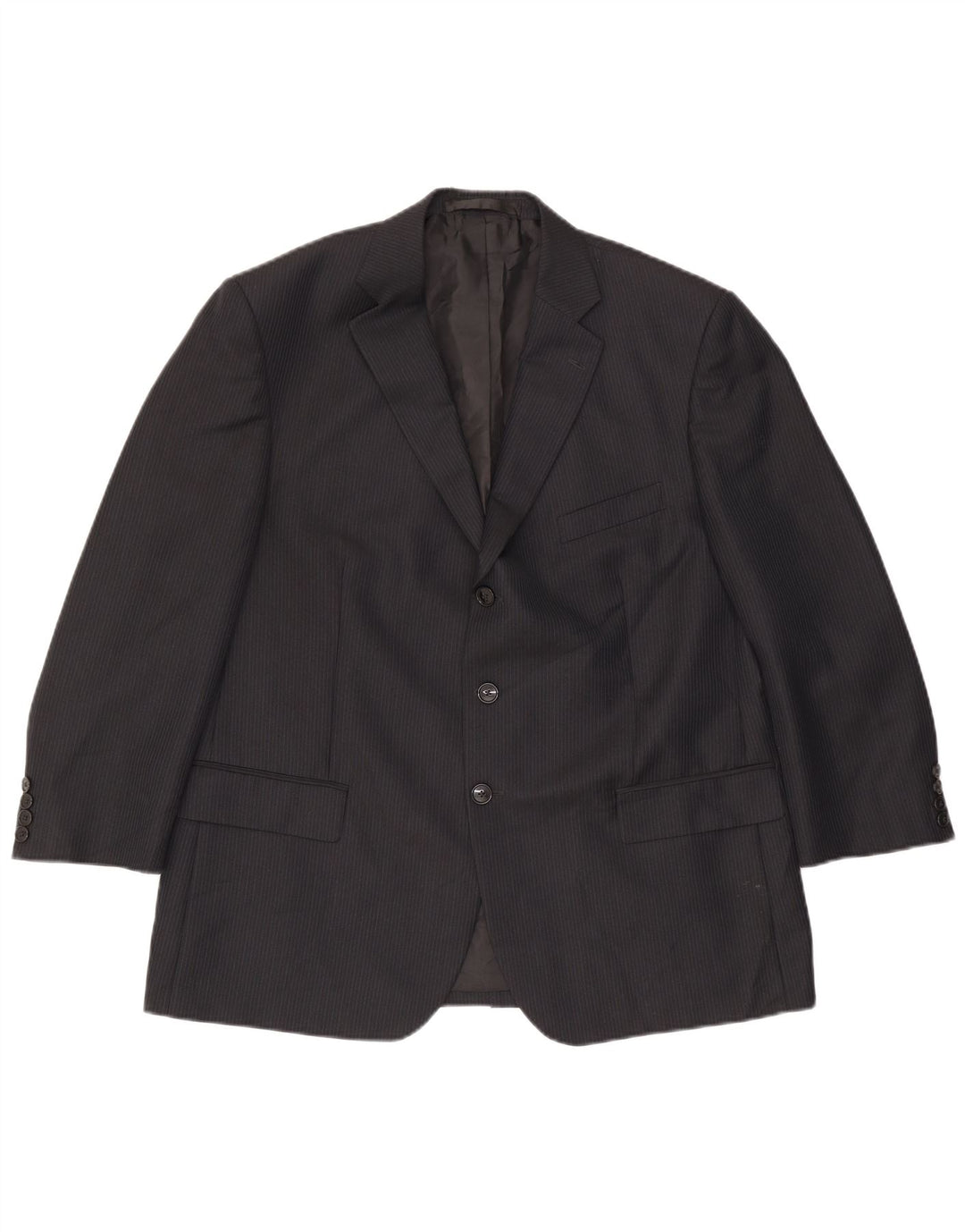Мужской пиджак с 3 пуговицами Marks & Spencer UK 44 XL темно-синий в тонкую полоску