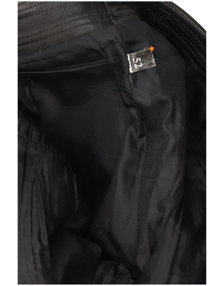 ВИНТАЖНЫЕ Мужские прямые кожаные брюки W30 L30 черные