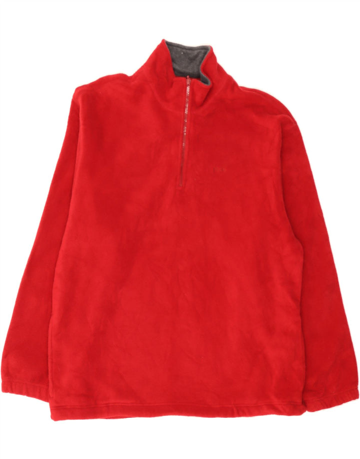 IZOD Mens Zip Neck Fleece Jumper Large Red Polyester Vintage Izod and Second-Hand Izod from Messina Hembry 
