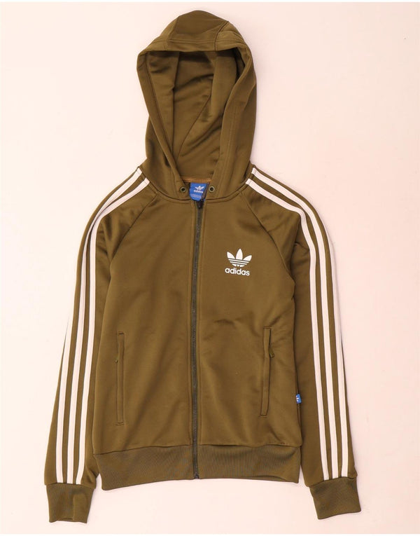 Женский свитер с капюшоном на молнии Adidas UK 6 XS Хаки, полиэстер