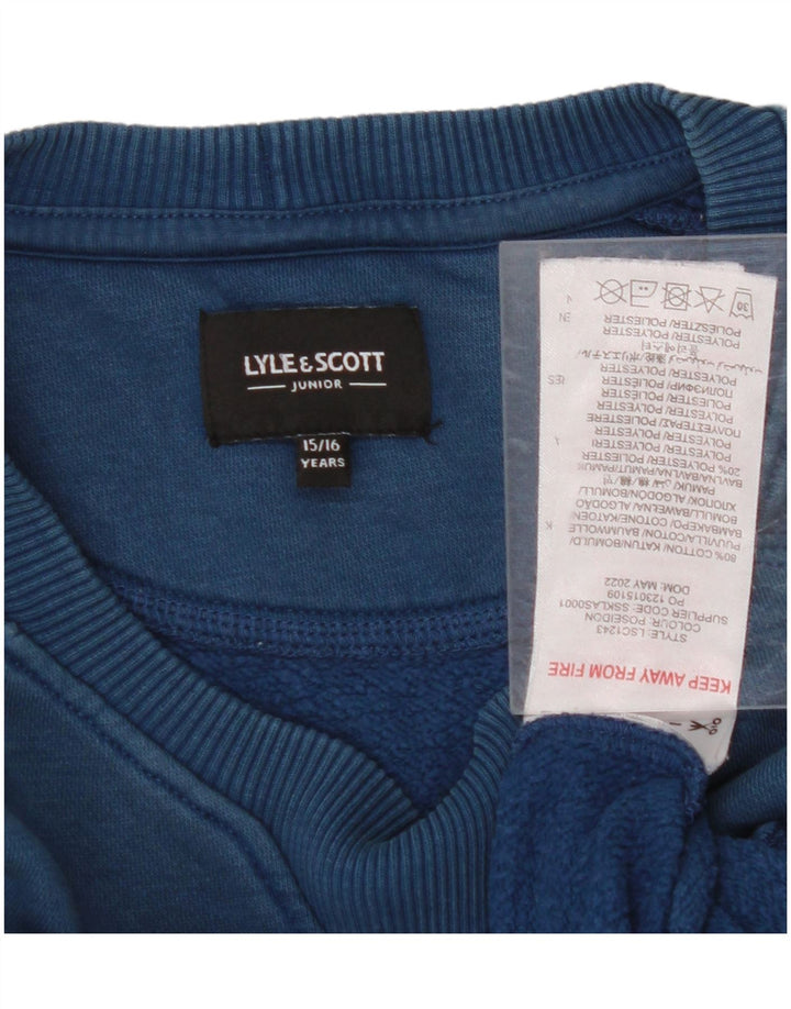 LYLE & SCOTT Boys Sweatshirt Jumper 15-16 Years Navy Blue Cotton