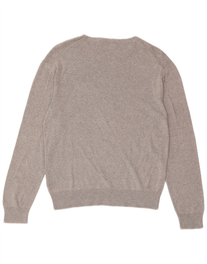 POLO RALPH LAUREN Мужской приталенный джемпер с вырезом лодочкой, средний серый