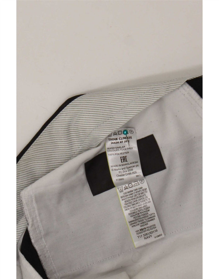 Мужские брюки стандартного костюма Marks & Spencer W36 L33 темно-синего цвета из полиэстера