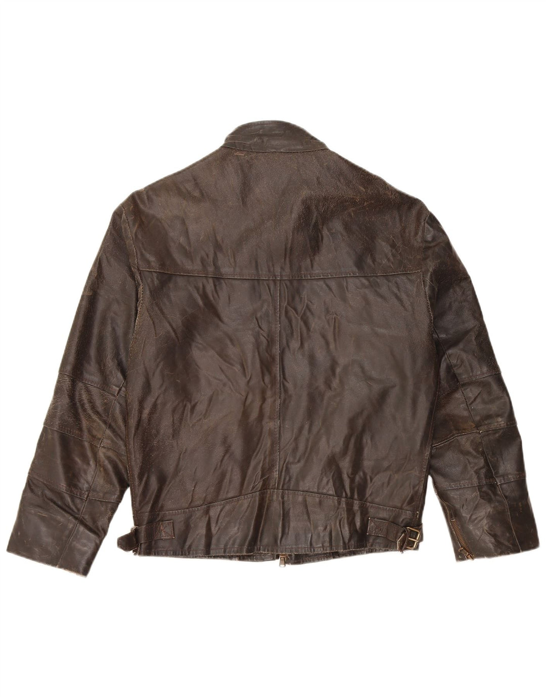 ВИНТАЖНАЯ Женская кожаная куртка с рукавом 3/4 UK 14, кожа среднего коричневого цвета