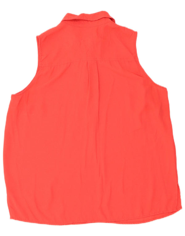 MICHAEL KORS Womens Sleeveless Blouse Top UK 14 Large Red