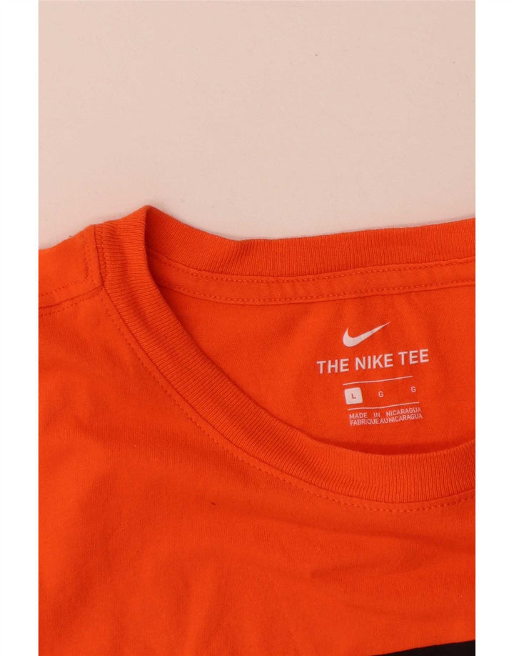 Мужская футболка с рисунком Nike, большой оранжевый хлопок