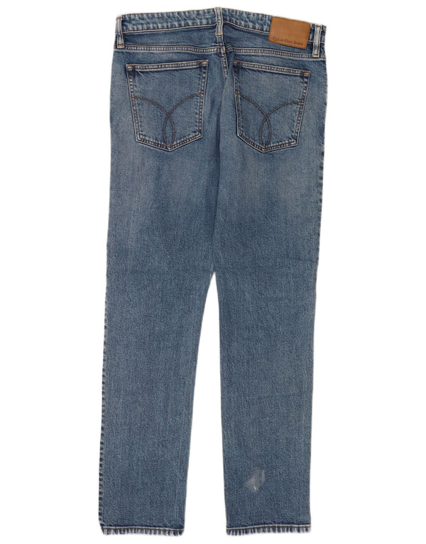 Мужские зауженные прямые джинсы Calvin Klein W33 L34, синий хлопок
