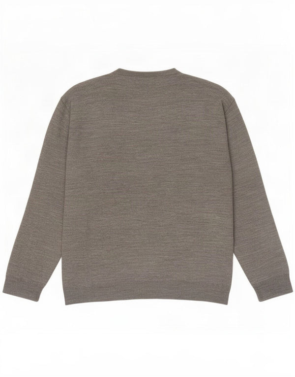 Pierre Cardin Mens Crew Neck Jumper Sweater XL Grey Flecked Acrylic
