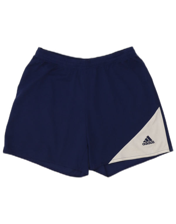 Женские спортивные шорты Adidas Climalite UK 10, маленькие синие с цветными блоками
