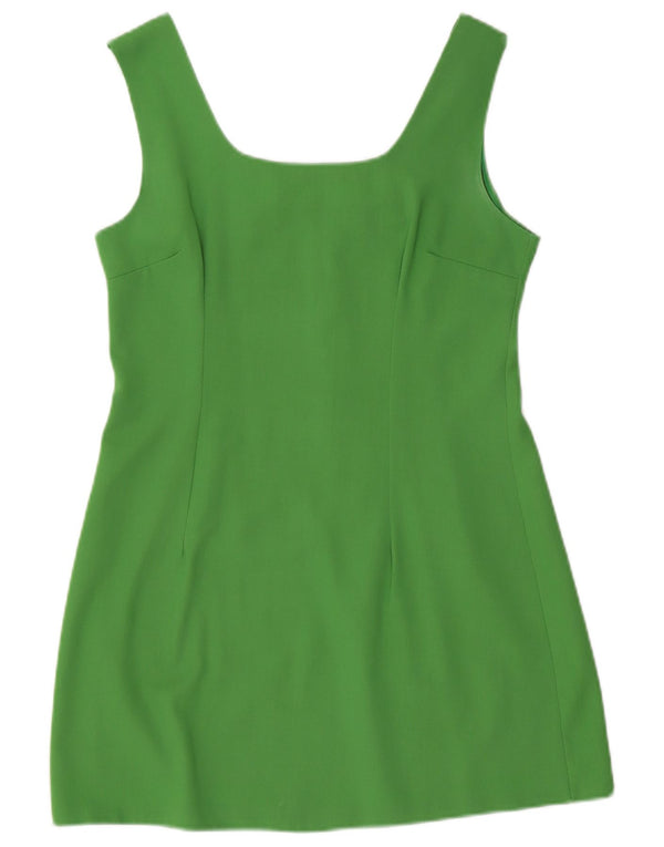 Винтажное женское платье-футляр без рукавов UK 14, средний зеленый полиэстер