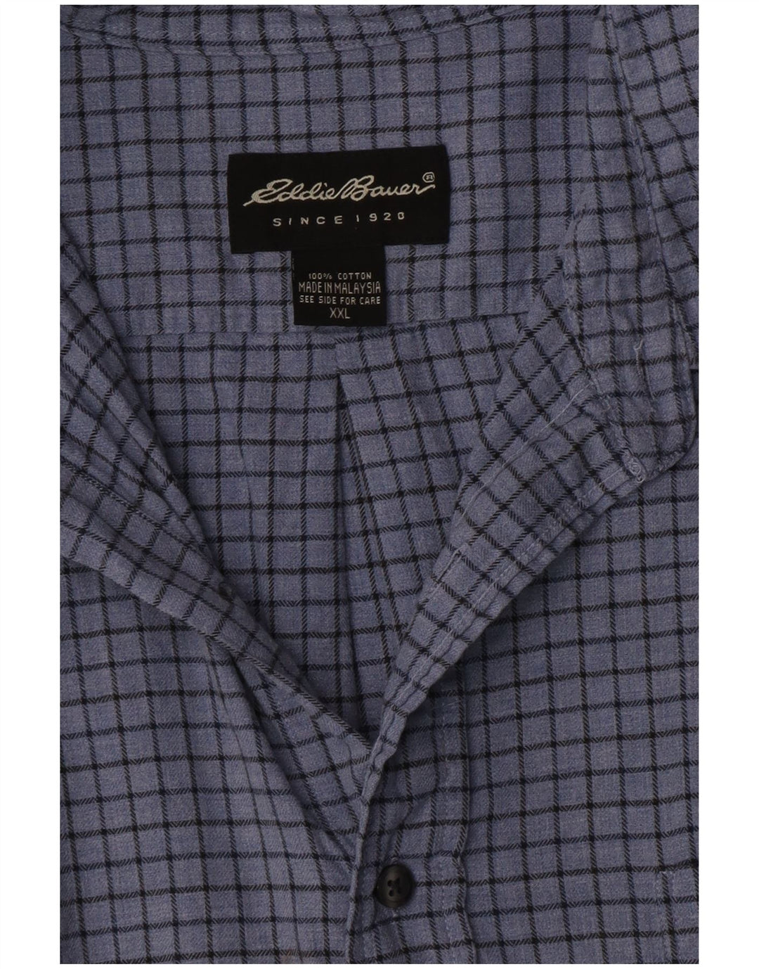 Мужская рубашка Eddie Bauer 2XL, синяя клетка, хлопок