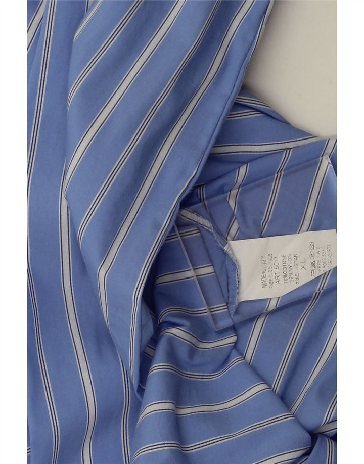 Винтажная женская рубашка UK 18 XL из хлопка в синюю полоску