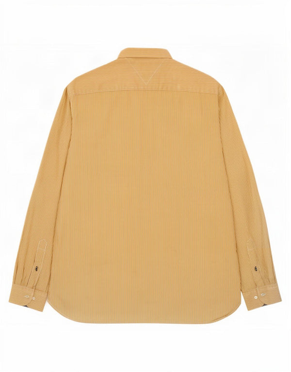 Мужская рубашка Tommy Hilfiger 2XL желтая в тонкую полоску, хлопок 80-х годов