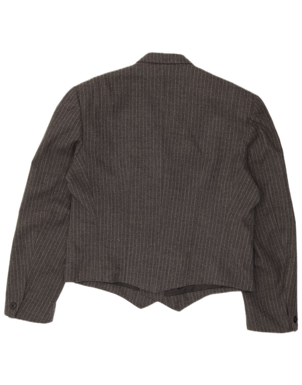 Винтажный мужской двубортный пиджак IT 50, большая серая полоска