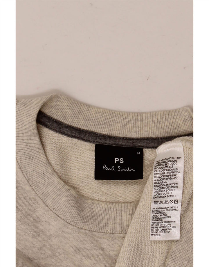 Мужской свитшот Paul Smith, хлопковый джемпер среднего серого цвета в крапинку