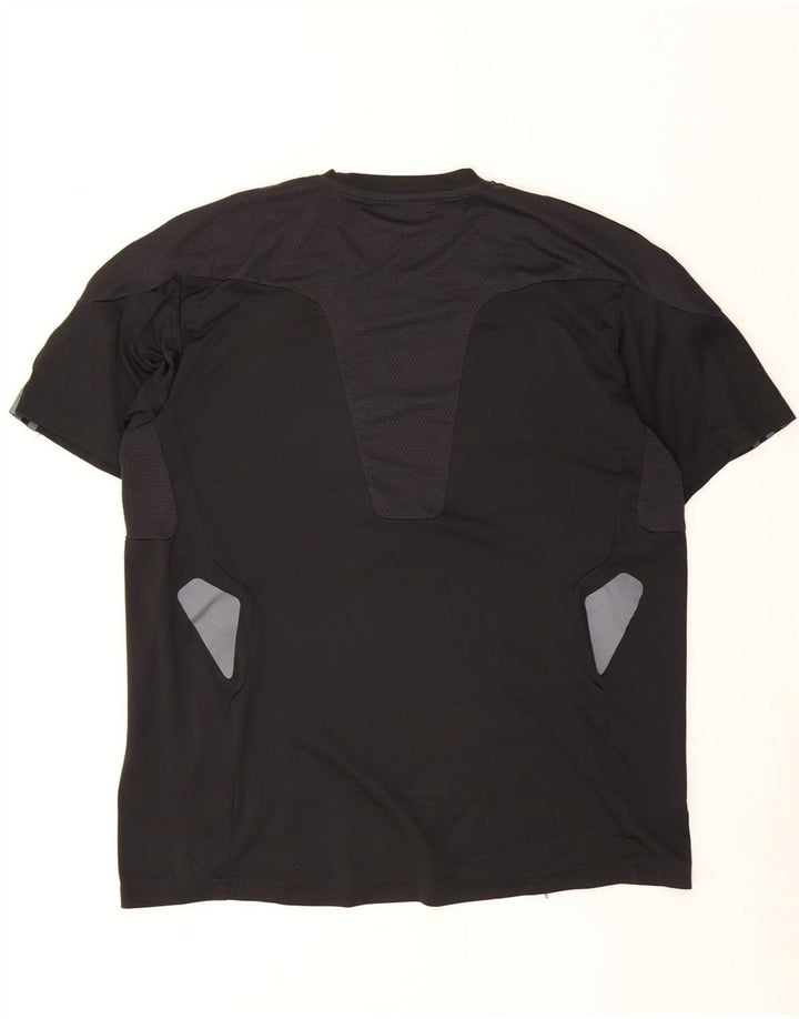 Мужская футболка Adidas Climalite Top XL черная из полиэстера с цветными блоками