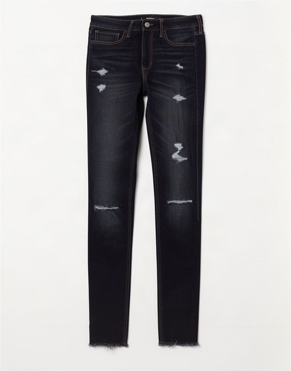 Женские потертые джинсы скинни Hollister США 3 XS W26 L30 Темно-синие