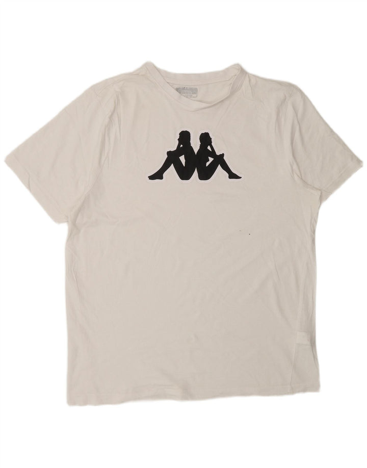 KAPPA Мужская футболка с рисунком Топ XL Белый Хлопок