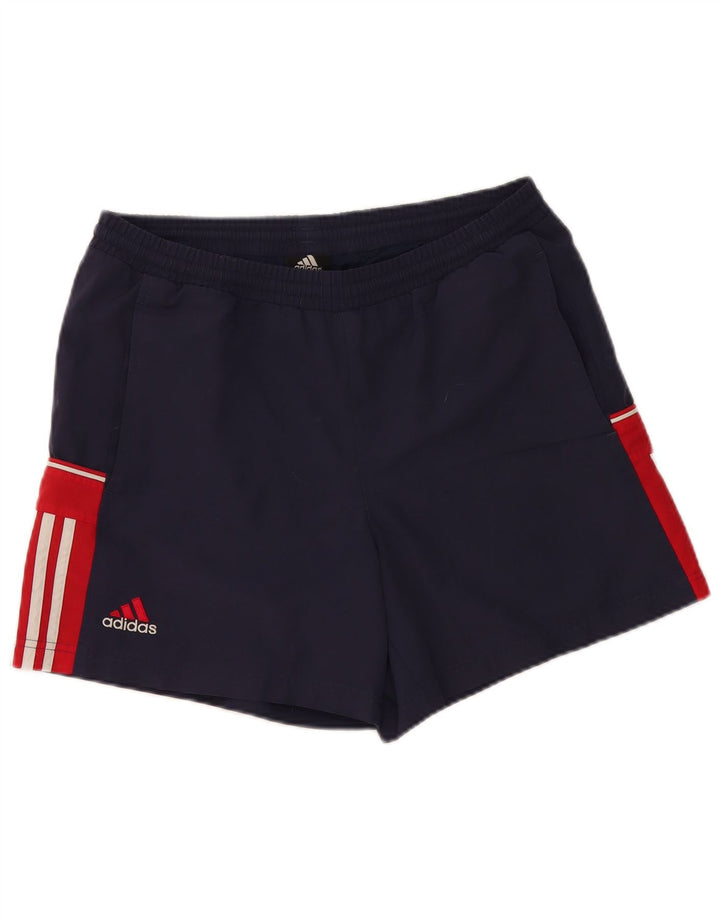 Мужские спортивные шорты Adidas, большие темно-синие, с цветными блоками