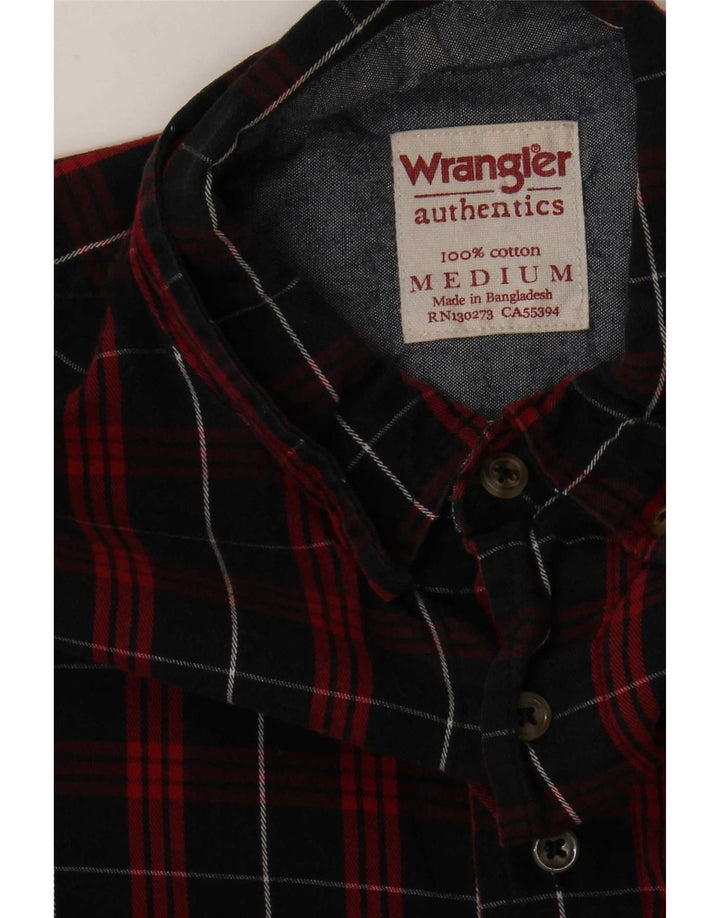 Мужская фланелевая рубашка Wrangler, хлопковая красная клетка среднего размера