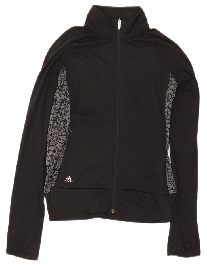Женский спортивный костюм Adidas с абстрактным узором, верхняя куртка UK 10, маленький черный
