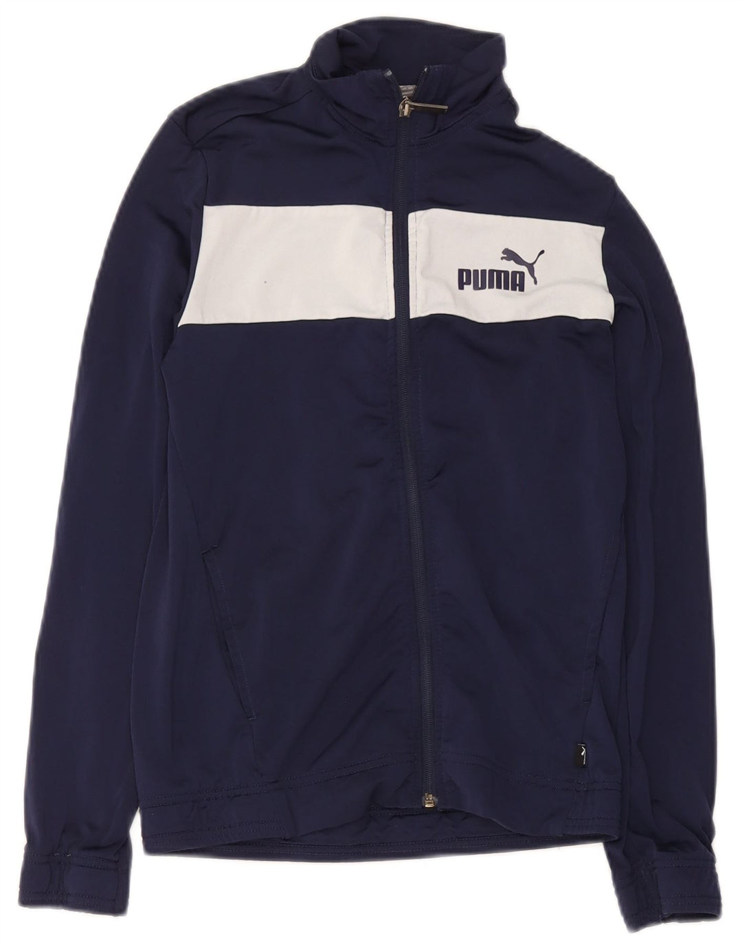 Спортивный костюм Puma для мальчиков, верхняя куртка 13–14 лет, темно-синий, полиэстер с цветными блоками