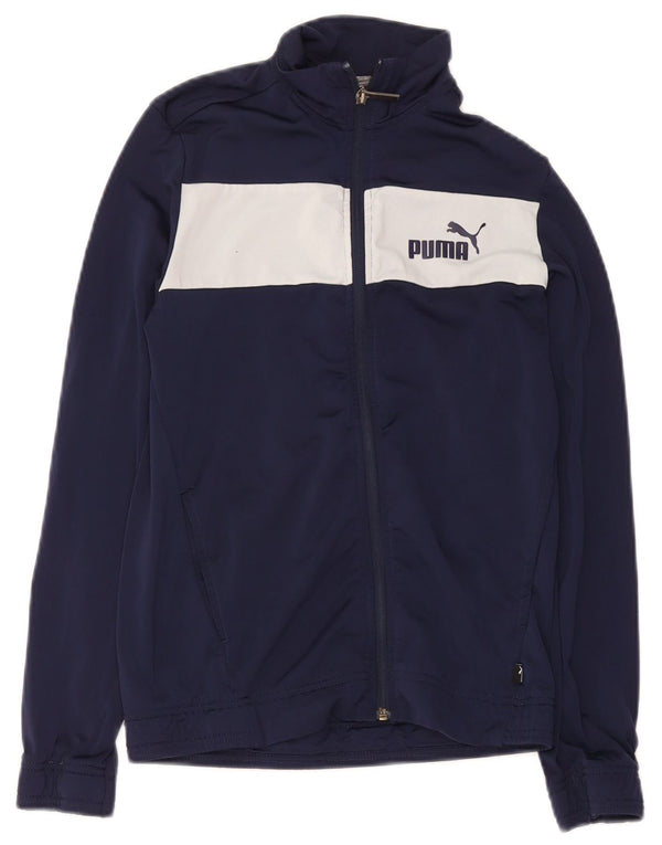 Спортивный костюм Puma для мальчиков, верхняя куртка 13–14 лет, темно-синий, полиэстер с цветными блоками