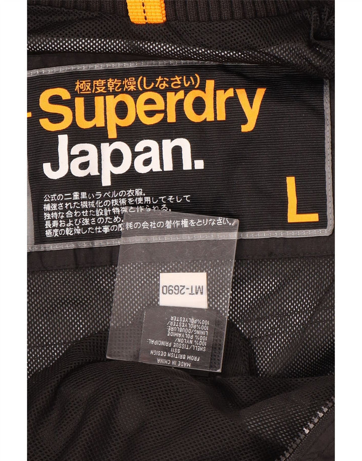 Женская дождевик SUPERDRY UK 16, большой черный нейлон